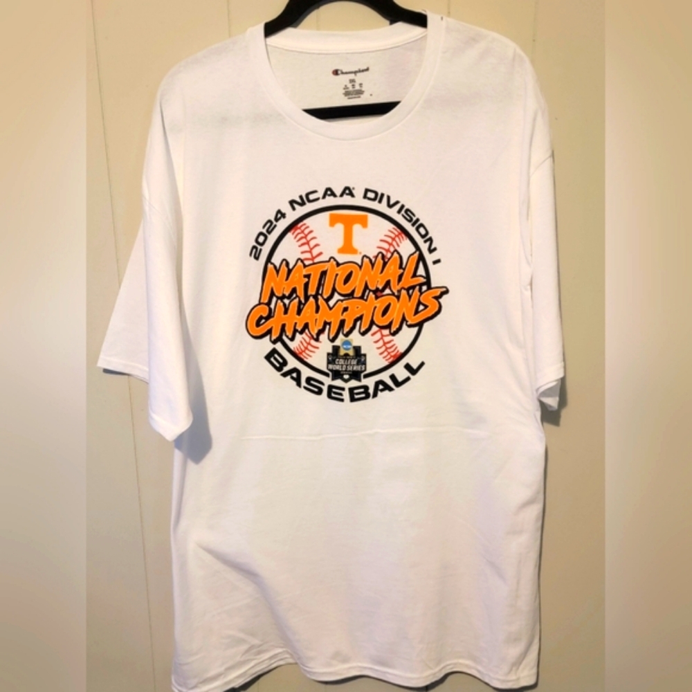 Teneessee VOLS White NCAA Division I National Champions T-Shirt 2XL NWT
